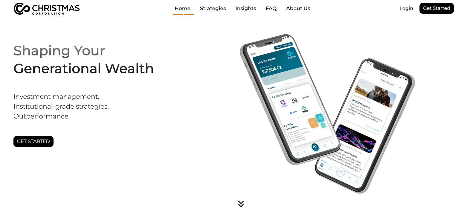 Preview website portfolio Christmas Corporation