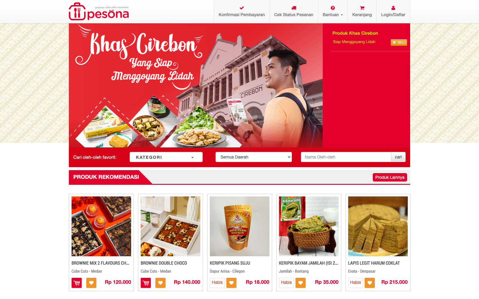 Preview website portfolio Pesona Nusantara